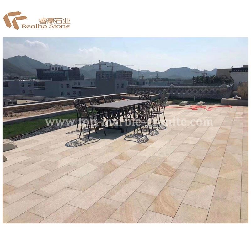 yellow granite paving stone