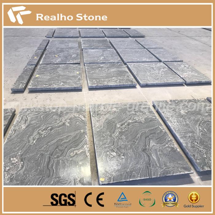 Honed Brazilian Exotic Black Granite Tiles For Interior Flooring