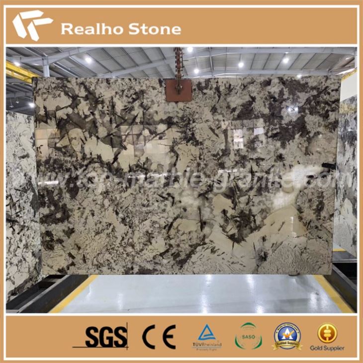Large Slab Labrador Bianco Granite Wall Background