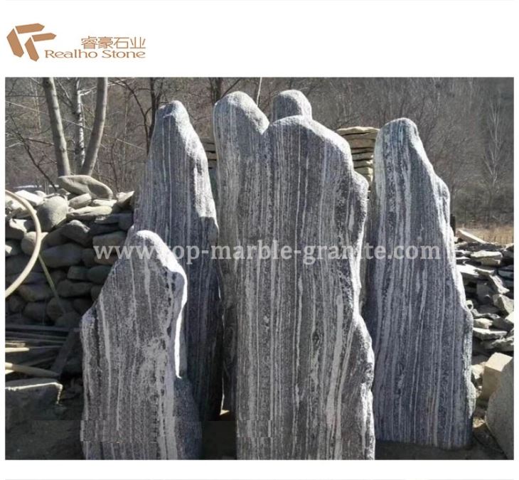 Big black and white Stone Boulder