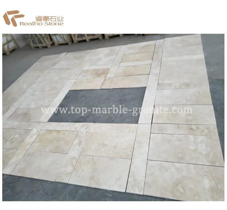 Beige travertrino paving tile