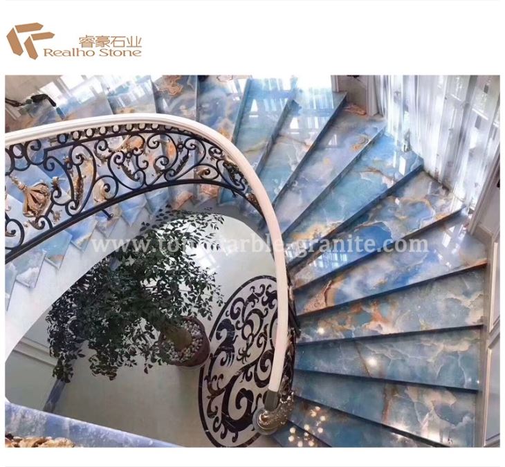 Luxury Stone Blue Aurora Marble Slabs
